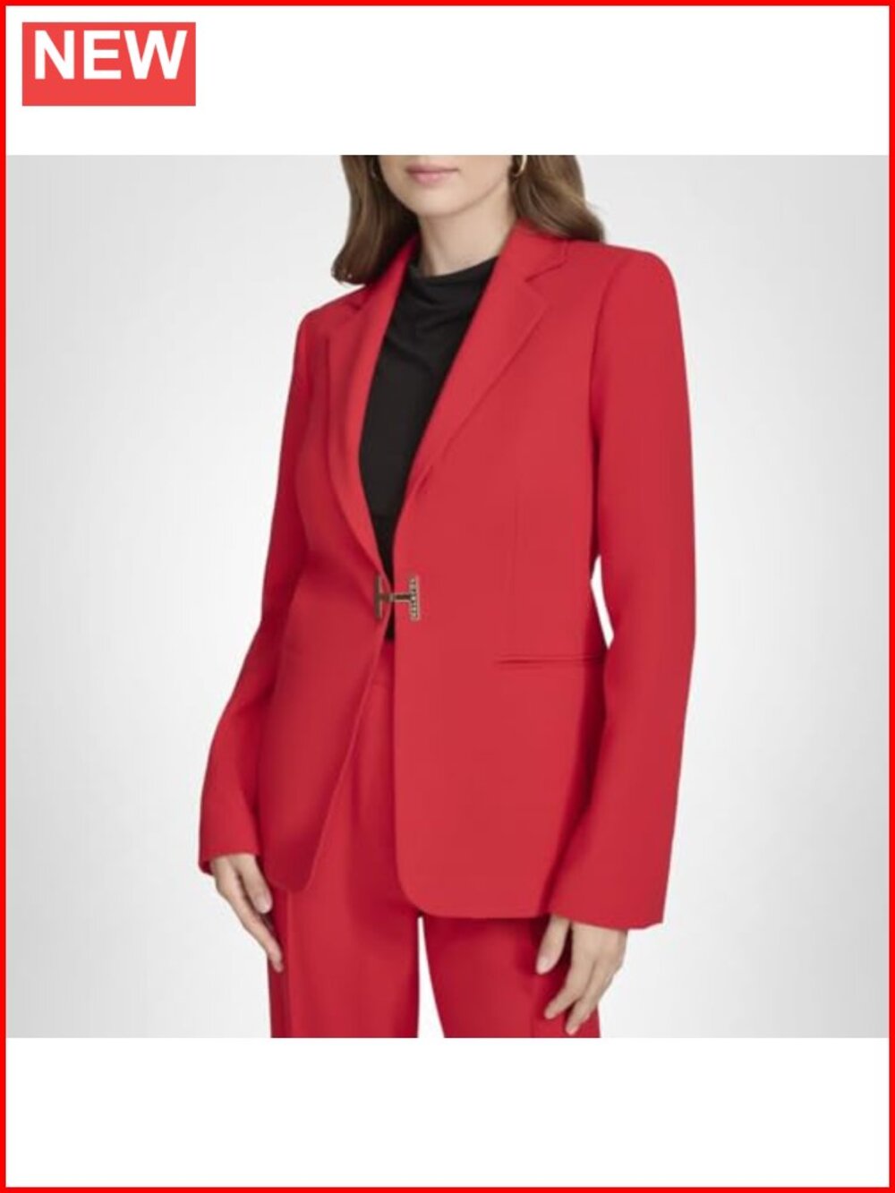 Halston H Closure Woven Office Workwear Blazer